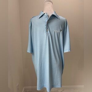 Jack Men's Blue Polo Shirt With Embroidered Audubon Cup Patch, Size L